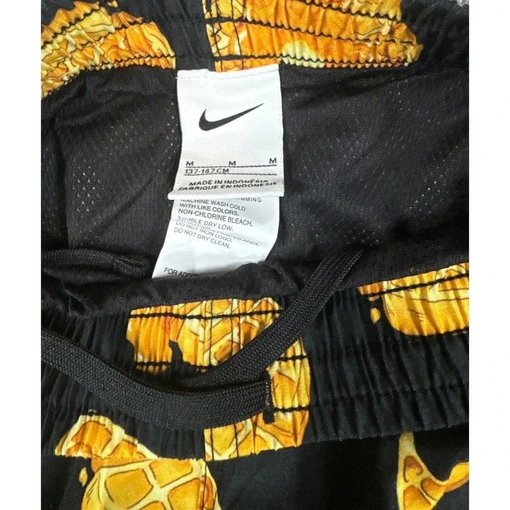Nike Swim Boys Medium 5-6 Black Waffle Syrup Print Board Shorts Trunks NWT